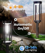 ALFIOT Solar Lights Outdoor, 8 Pack, Cool White, Geometric Shade, IP65