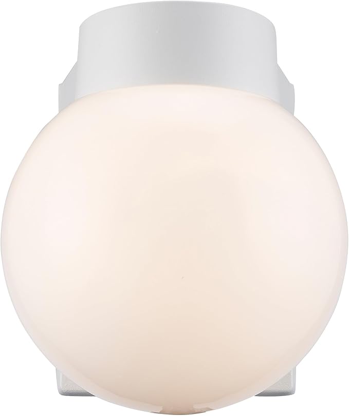 TRANS GLOBE Imports 4800 WH Transitional One Light Wall Lantern from Pershing Collection in White Finish, 7.00 inches