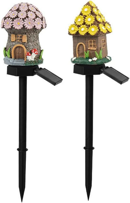 Ulalaza 2PCS Garden Solar Lights Multi-Color Changing LED Flower Stake Light Decorative Landscape Lawn Yard Outdoor Lights The Length is About 70 * 140 * 430mm/3 * 6 * 17inch Sold as Two as Shown