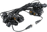 Novelty Lights 37.5 Feet Heavy Duty Light String with 25 in-Line E26 Sockets, Black - Outdoor Security Flood Light | Lumora