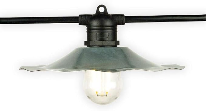 fantado Patio Metal Light Bulb Shade for Outdoor Commercial String Lights, E26, Silver by PaperLanternStore