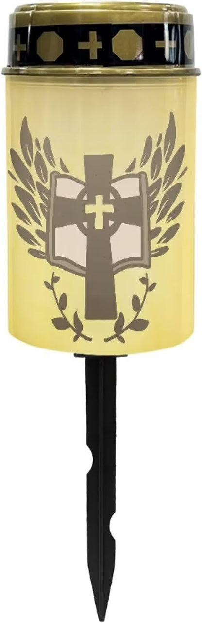 ZOUTAIRONG Solar Cross for Cemetery Grave,2 Pack Solar Garden Lights Landscape Lighting & Accessories Solar Pathway Lights Outdoor Cemetery Solar Lights for Grave Solar Lights for Cemetery Gravesite
