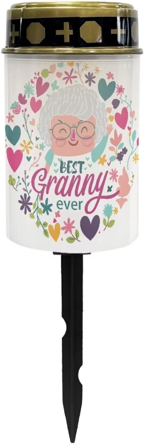 Grandma Printed Solar Outdoor Lights, Waterproof Solar Pathway Lights,Auto On/Off Solar Lights,Christmas Birthday | Lumora