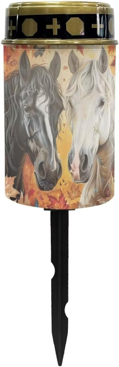 Horses Garden Stake Light, Solar Lights for Cemetery Grave,Solar Pathway Lights Outdoor,Lawn Yard Patio Garden Decor
