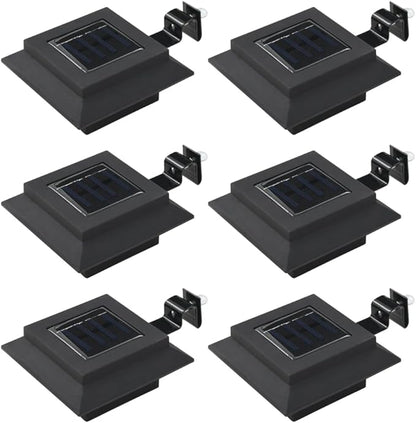 6-Pack Black Solar Pathway Lights, 4.7-inch Square Plastic Garden Solar Lights for Outdoor Yard, Waterproof Path Lighting, Cool White
