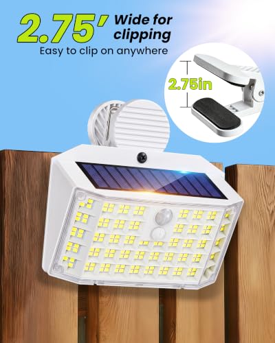 Clip on Solar Lights Outdoor, Motion Sensor Fence Lights