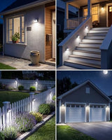140LED Solar Powered Lights Outdoor Waterproof, 3 Packs Motion Sensor Light Ultra-Bright, 3 Modes Fence Security Lighting for Outside Yard Wall Deck Step Garden(Cool White)