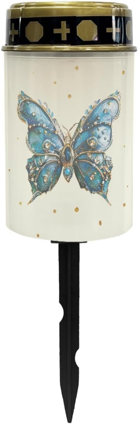 Blue Butterfly Solar Outdoor Lights Solar Stake Lights Waterproof Landscape Lighting,Solar Garden Lights Decoration for Yard Patio Pathway Driveway Fairy Lights