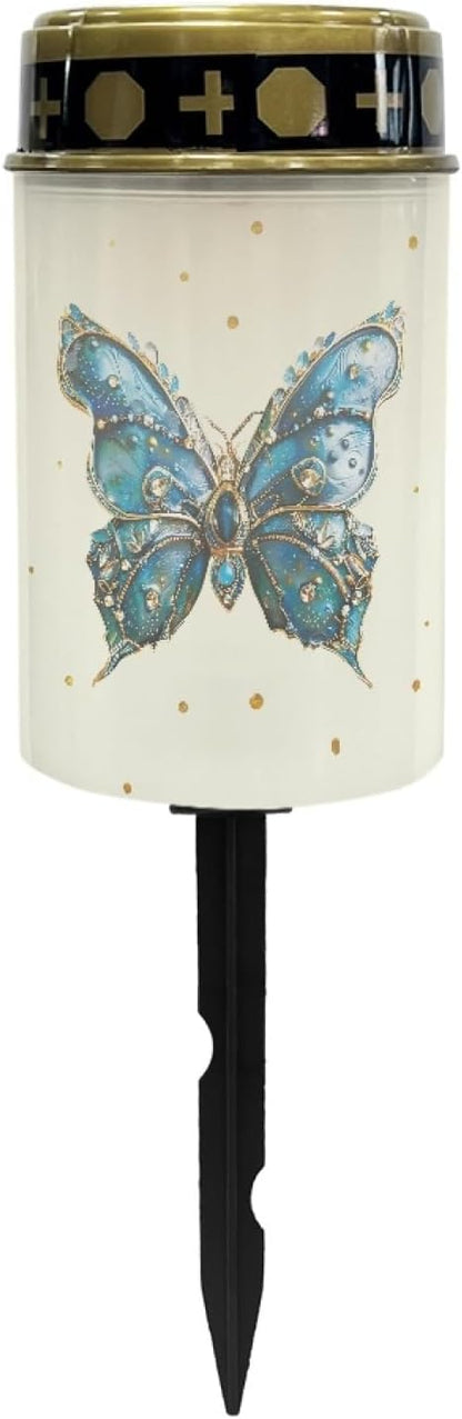 Blue Butterfly Solar Outdoor Lights Solar Stake Lights Waterproof Landscape Lighting,Solar Garden Lights Decoration for Yard Patio Pathway Driveway Fairy Lights