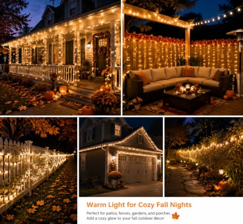Nisocy 400FT Warm White Christmas String Lights with Remote, Green Wire LED Mini Lights, 8 Modes, Timer, Plug-in Indoor Outdoor Lights for Christmas Tree, Garland, Patio, Wedding and Holiday Decor