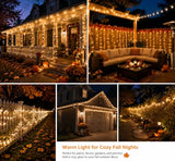 Nisocy 400FT Warm White Christmas String Lights with Remote, Green Wire LED Mini Lights, 8 Modes, Timer, Plug-in Indoor Outdoor Lights for Christmas Tree, Garland, Patio, Wedding and Holiday Decor