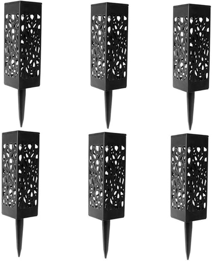 8pcs Solar Pathway Lights Outdoor Hollow Design Warm White Lawn Ground Lights for Garden Driveway Landscape Lighting