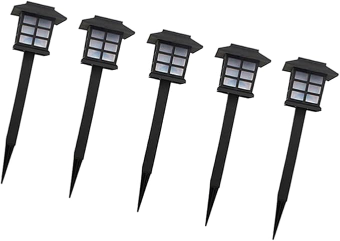 ARTIBETTER 5pcs Solar-Powered Pathway Lights Outdoor Solar Spike Lights for Walkway Lawn Driveway Warm