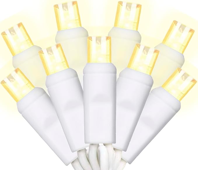 100 Counts LED Christmas Lights Outdoor - 50FT Warm White LED Christmas Lights Commercial Grade Outdoor Waterproof | Lumora