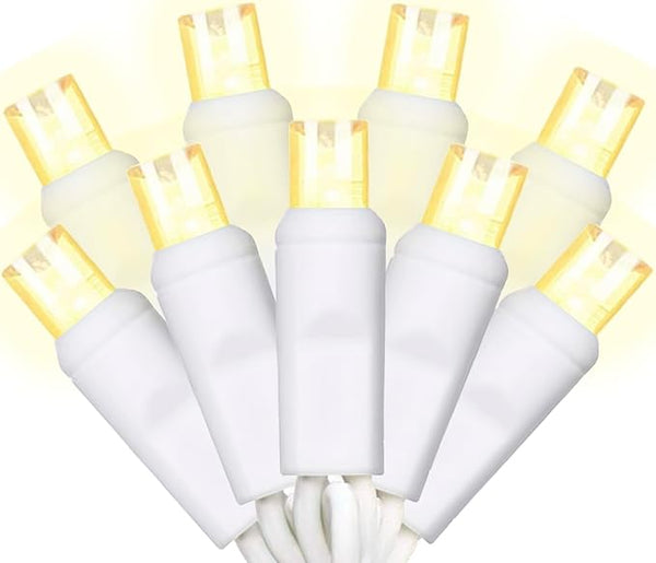 100 Counts LED Christmas Lights Outdoor - 50FT Warm White LED Christmas Lights Commercial Grade Outdoor Waterproof | Lumora