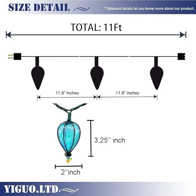 11FT Fairy String Lights with 10 Color Bulbs Decorations, Outdoor Tropical Beach Theme Lights Patio String Lights | Lumora