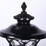 Lights Outdoor IP42 Retro Outdoor Waterproof Glass Lantern European Metal Aluminum Street Pillar Light Black Lawn | Lumora