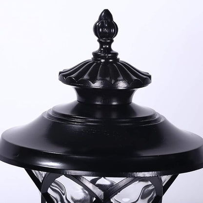 Lights Outdoor IP42 Retro Outdoor Waterproof Glass Lantern European Metal Aluminum Street Pillar Light Black Lawn Garden Post Light Path Aisle Courtyard Decorative Column Lamp E27 Edison Stadium