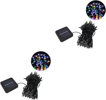 Uonlytech 2pcs 50 String 50 Led Solar String Lights Outdoor Waterproof Fairy Lights for Christmas Wedding Patio Deck