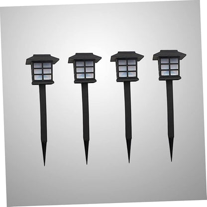 LIFKOME 4pcs Outdoor Solar Ground Lamps Solar Pathway Lights Garden Lights for Walkway Driveway Patio