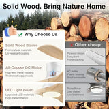 52” Low Profile Wood Ceiling Fans with Lights Remote,Flush Mount,Modern