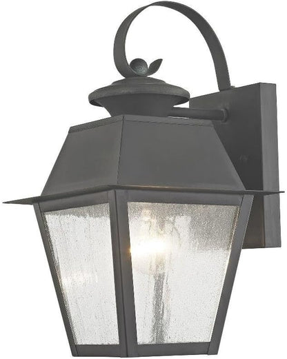 Livex Lighting 2162-61 Mansfield 1-Light Outdoor Wall Lantern, Charcoal