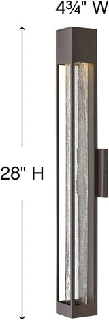 Hinkley Vapor Large Wall Mount Lantern - Modern, 1-Light, Aluminum, Crackle Glass, Bulb Included - Bronze Finish | Lumora