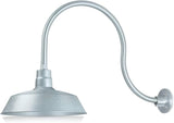 14in. Galvanized Finish Outdoor Gooseneck Barn Light Fixture with 24in. Long Extension Arm - Wall Sconce Farmhouse | Lumora
