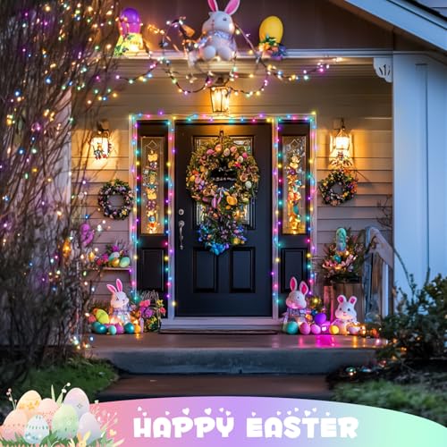 JMEXSUSS 200 LED 66ft Pastel Christmas Lights, Easter String Lights Plug in