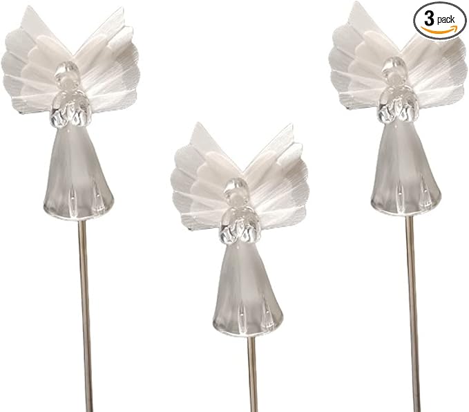 Starry Illuminate 3 PCS Solar Color Changing Style Garden Stake Light Pathway Stake Light (Fiber Wings Angel), Clear
