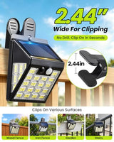 160LEDs Clip on Solar Lights Outdoor, Motion Sensor Outdoor Lights, Clip on Solar Fence Lights Outdoor, IP65 Waterproof Solar Lights for Deck Yard Garden Camping (4 Pack)