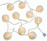 White Lantern String Lights Plug in, 8.5Ft Hanging Indoor Decorative String Lights with 10 Cute White Nylon | Lumora