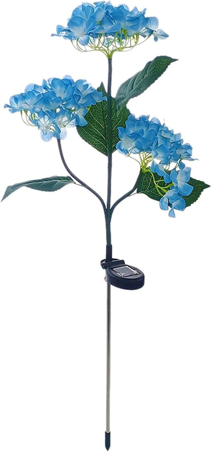 Solar Outdoor Lights, Hydrangea Garden Lights, Waterproof Garden Lawn Lamps, Inserted Flower LED Light for Yard Lawn Pathway Landscape Decorative (2pcs, Blue)