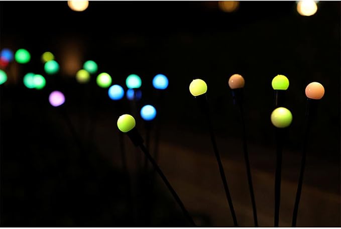 2PCS Garden Solar Lights Multi-Color Changing 10 LED Flower Stake Light Decorative Landscape Lawn Yard Outdoor Lights Length 72mm/3inch