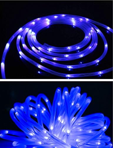 Outdoor Solar String Lights, 40FT Solar Rope Lights, 8 Modes 100 LED Outdoor Lighting Rope, Waterproof Copper Wire Rope String Light for Outdoor Indoor Home Garden Patio Parties(Blue)