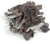 Novelty Lights 22 Feet 100 Bulbs Traditional Incandescent Mini Lights, Clear on Brown Wire with 2.5" Spacing | Lumora