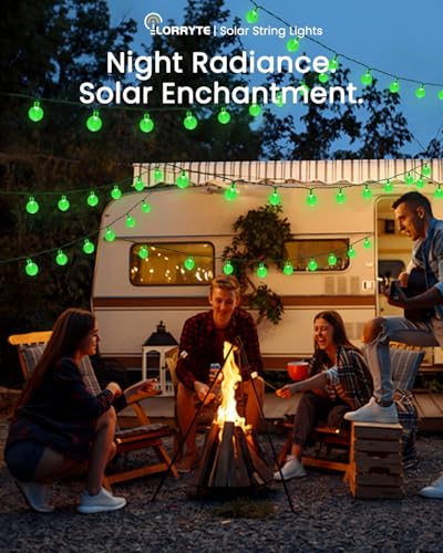 2 Pack 64FT 100 LED Crystal Globe Solar Christmas Lights, Green
