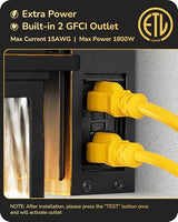 EDISHINE Outdoor Wall Lights with GFCI Outlet, Motion Sensor Dusk to Dawn