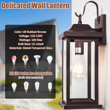 2-Pack Large Bronze Outdoor Light Fixtures for House