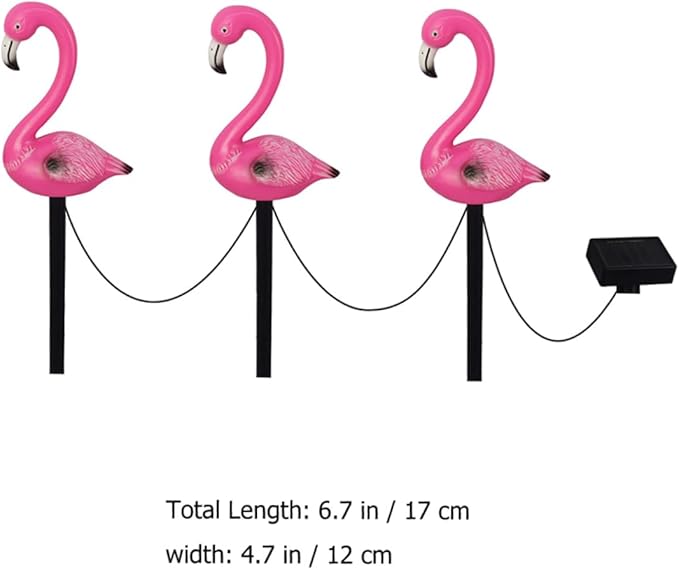 NUOBESTY Flamingo Solar Garden Lights Outdoor Stake Decorative Lighting for Patio and Walkway Unique Led Landscape Decor Way