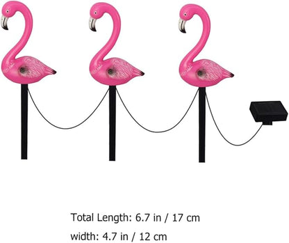NUOBESTY Flamingo Solar Garden Lights Outdoor Stake Decorative Lighting for Patio and Walkway Unique Led Landscape Decor Way