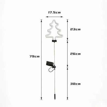 Solar Garden Stake Lights, Waterproof Landscape Light, Solar Landscape Path Lights, Neon Lights, Outdoor Decor for Garden, Yard, Lawn, Pathway, Patio, Backyard (Christmas Tree)