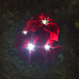 Mobestech 2Pcs Christmas Garden Solar Lights Outdoor Solar Poinsettia Yard Stake Floor Ground Insert Light Holiday | Lumora