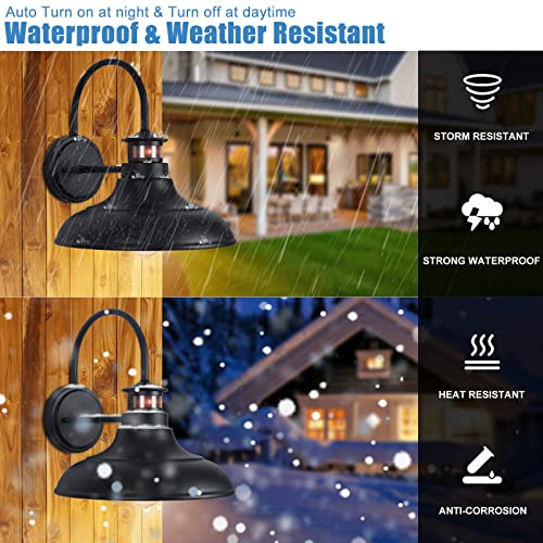 12" Motion Sensor Outdoor Gooseneck Barn Lights, Farmhouse Porch Lights