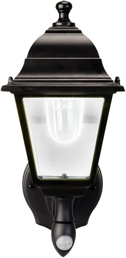 Maxsa 44219-RS Premium Wireless Battery-Powered Motion-Activated Decorative Outdoor Wall Sconce Lighting Fixture, Cool White LED, Metal Housing, Black
