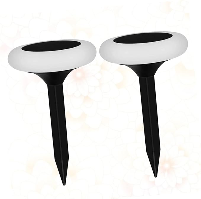 POPETPOP 2pcs Outdoor Solar Lights RGB Led Ground Plug Energy Efficient Garden Solar Light for Walkway