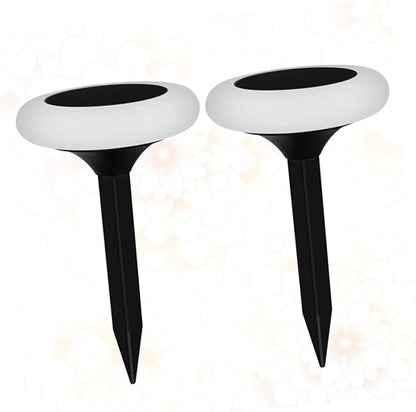 POPETPOP 2pcs Outdoor Solar Lights RGB Led Ground Plug Energy Efficient Garden Solar Light for Walkway