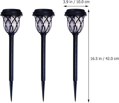 GANAZONO 6pcs Warm Light Solar Garden Pathway Lights Waterproof Outdoor Lawn LED Landscape Lighting for Yard Patio Walkway