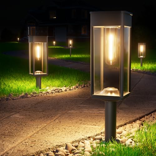 BITPOTT Bright Solar Square Pathway Lights 2700, 12 Pack, Warm White, IP65