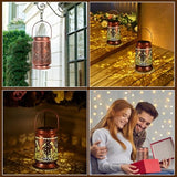 Solar Lantern Outdoor Hanging — Metal Dragonfly Solar Lights with Floral Projection, IP65 Waterproof, Auto On/Off, 8–12H Illumination, Garden Décor Gift for Mom Grandma Women